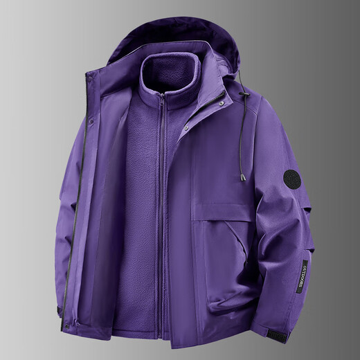 Double warmth, three-in-one jacket, same style jacket for men and women, polar fleece three-proof outdoor mountaineering jacket, military green LW-8858, two-piece set, removable inner liner, M recommendation, 105-125Jin Jin is equal to 0.5kg