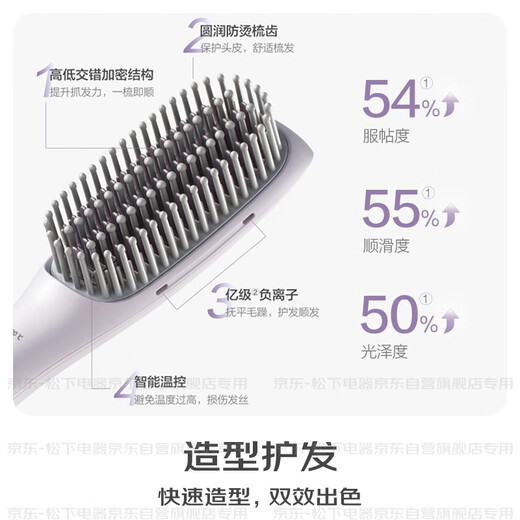 Panasonic's state-subsidized negative ion hair straightening comb does not damage hair, curling and straightening dual-use curling comb, high-ceiling fluffy artifact, birthday gift for girls, good morning comb EH-HE20