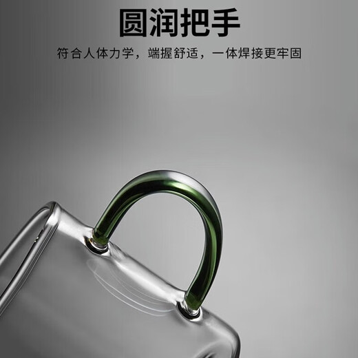 Glass colored handle cup, tea cup, flower tea set, explosion-proof and heat-resistant small cup, 100ml, 4 pieces (transparent handle)