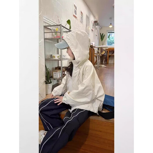 FIDQIOG international brand girls Korean style windbreaker 2025 spring new style children's all-match sun protection jacket trendy light blue 110 cm