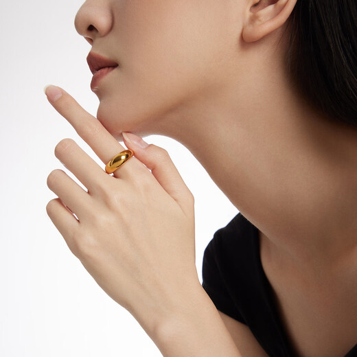 Chow Tai Fook dolphin back ring INS style pure gold gold ring for women birthday gift EOF1660 No. 12, priced at about 9.25g (labor cost 880)