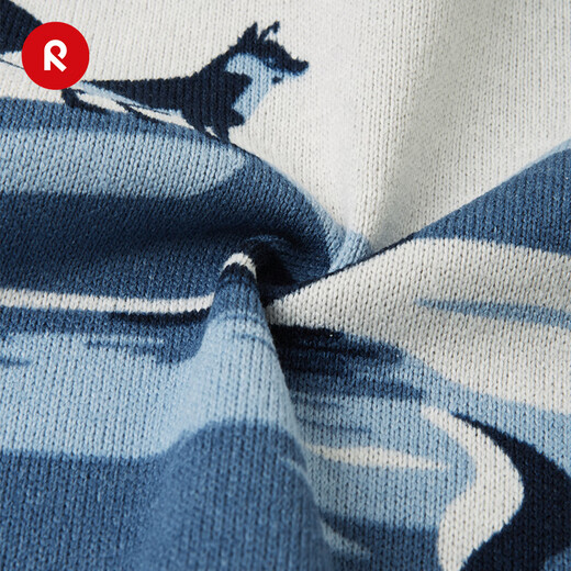 Reima Finland reima2025 new autumn and winter new products for boys and girls printed fleece warm and comfortable cardigan sweatshirt navy blue-6981 104 cm
