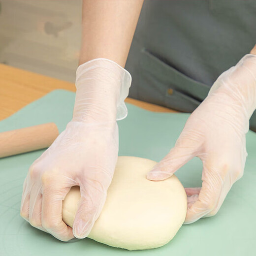 Disposable gloves for food catering and hairdressing household thickened hand mask transparent plastic crayfish gloves 100 pieces disposable gloves