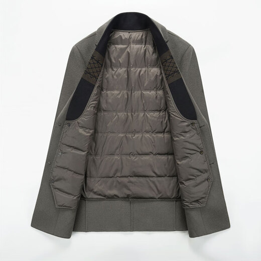 SEVEN 7 Seven brand double-sided woolen coat men's mid-length winter thickened warm dad coat with removable down liner 6809 black (down liner) M 170/48