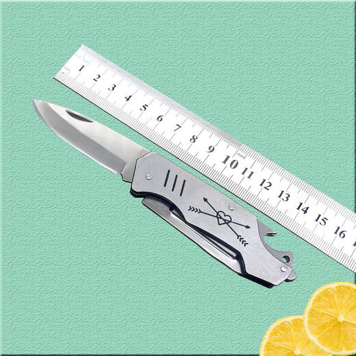 2-in-1 fruit knife that can be used on high-speed trains and airplanes, portable stainless steel 2-in-1 folding fruit knife for home use, foldable over 60 6cm