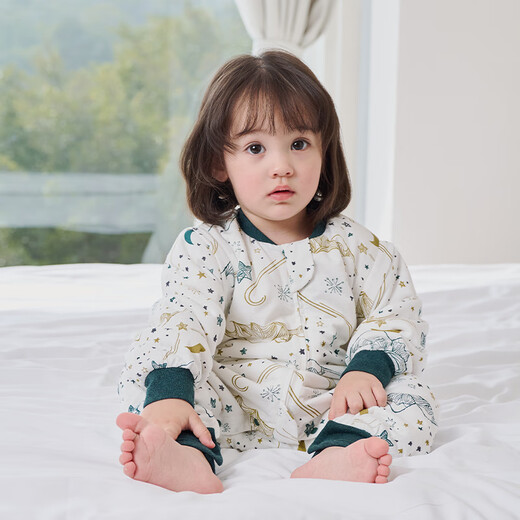 Nest designs baby sleeping bags for infants and toddlers light core thin quilting thick quilting children split leg boys and girls autumn and winter baby anti-kicking quilt Chuxue - thin quilting (recommended room temperature 18-20 degrees) 90 yards (recommended height 80-90cm)