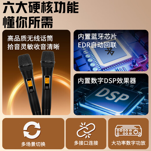 JBLKEM3100LE Heimkino-KTV-Audioset, Heim-Karaoke-Maschine, All-in-One-Karaoke-Box, komplette Ausstattung, 10-Zoll-Profi-Lautsprecher, 2 Lautsprecher, 10-Zoll-Entertainment-Modell 2.1