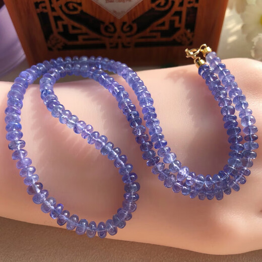 Reza 2025 New Light Blue Purple Tanzanite Beads Necklace Bracelet Glossy Faceted Elegant Temperament Matches Skin Color 925 Silver Fanta Stone Faceted 2.5-4.7mm41