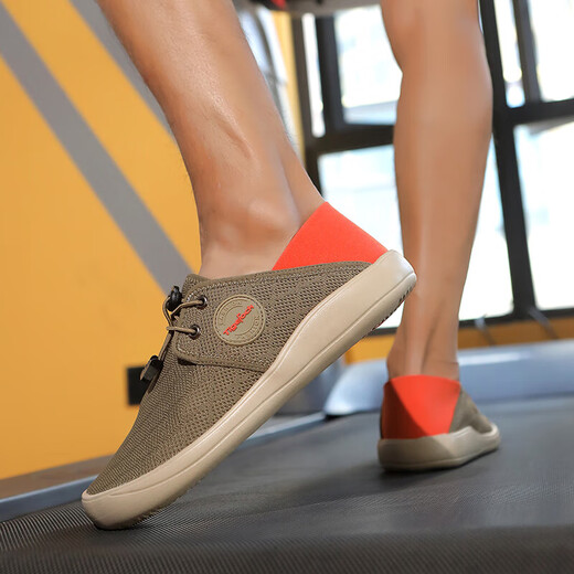 Barefoot wide-head training shoes for men with wide feet and fat fly woven breathable sports shoes for men fitness shoes without lace-up walking shoes W691 brown 44