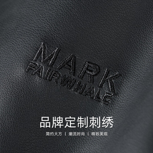 Mark Huafei Ultrasonic Lined Lapel Leather Jacket Men's 2025 Autumn New American Retro Embroidered PU Leather Jacket 4606 Black 001 S 165