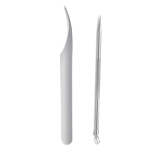 Ye Feili two-piece set ultra-sharp dolphin clip cell clip acne needle eyelash tweezers blackhead and acne cleaning acne picking needle