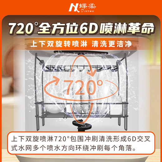 Dierou countertop dishwasher, manual water addition, installation-free, small size dishwasher, mini disinfection and drying all-in-one, automatic/manual dual function, mini portable/high temperature cooking and washing