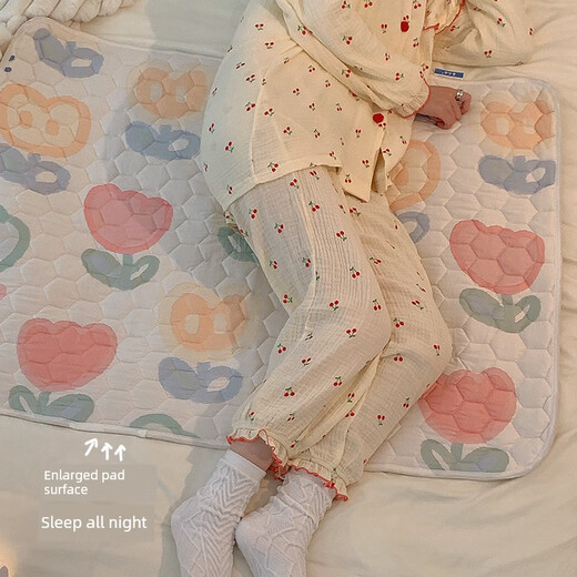 Pure cotton bed mat, special small mattress for menstruation, non-slip, leak-proof, washable baby diaper pad Black and White Dog original design 70x50cm