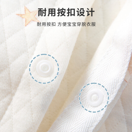 班杰威尔（Banjvall）婴儿衣服春秋季夹棉连体衣宝宝保暖哈衣爬服睡衣80