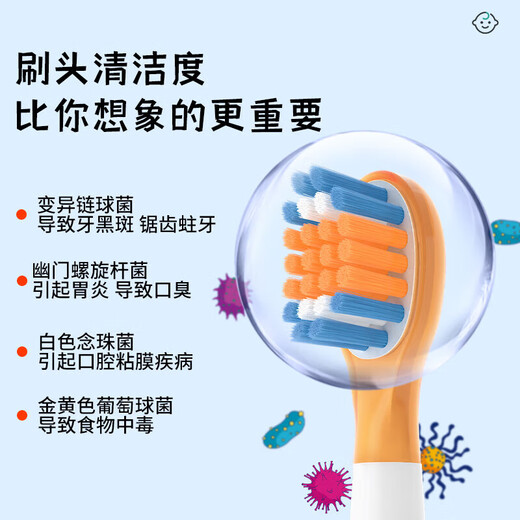 Meitianlai adapts to usmile smile plus children's electric toothbrush head A10/Q10/Q20/Q3/Q3S/Q1/Q4 Fun Planet tooth cleaning care for children and babies universal replacement head full-effect cleaning brush head 6 pieces