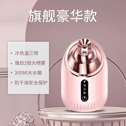 DIKTT German facial steamer steams face and hydrates beauty salon with hot spray household nano spray hydration instrument beauty instrument facial hot compress humidification artifact hot and cold dual spray to open pores mist powder flagship model 200ml large water tank/upgrade to increase the mist