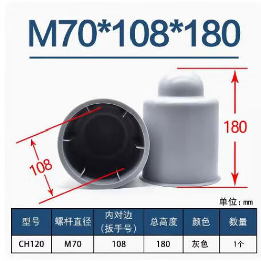 Maikai double nut protective cap and heightened bolt protective sleeve hexagonal screw decorative cap national standard anchor screw cap Z M36*55*185 2 prices