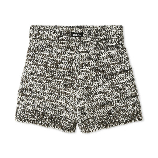 SNIDEL2025 new autumn and winter fashionable, simple and versatile high-waisted knitted shorts and casual pants SWNP254276 Ivory White One Size (F)