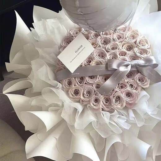 Everlasting flower rose bouquet doll hug bucket for girlfriend and best friend simulated soap flower birthday gift Pudding Cloud 33 hug bucket + balloon without doll