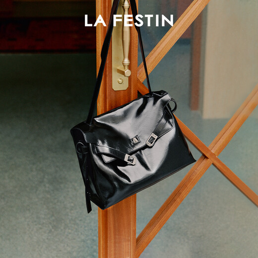 LAFESTINE [chinesisches Valentinstagsgeschenk] Umarmung Bag Women 2025 Neue Kapazitätsanbieter -Postanbag -Pendlerin Kelly Bag Mousse Black [chinesisches Valentinstag Geschenkbox Set]