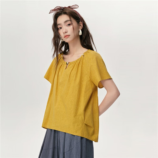 Дизайнер Giordano Designer Loose For For Women Summer Cotton Hollow Beadsed Cround Shears Shirted 18345817