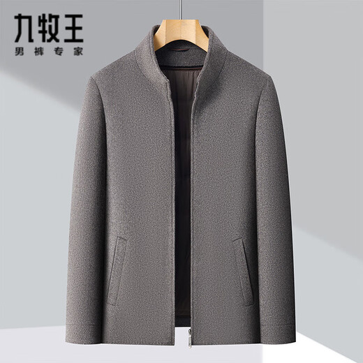 Jiumuwang double-sided wool coat for middle-aged men in winter woolen woolen stand-up collar jacket dad wear removable liner top 11603 camel (removable liner) M 170/48