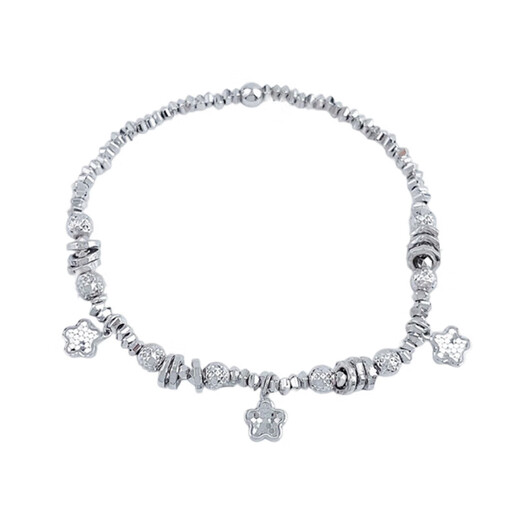 Laomiao pt950 platinum fish scale lucky five-petal flower tassel entwined bracelet adjustable women's birthday gift for girlfriend, about 11.6g