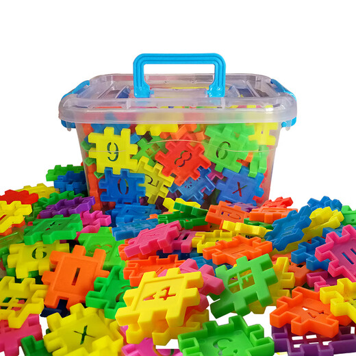 Docka children's digital squares for boys and girls toys 3-6 years old, insert and install kindergarten large house building block puzzle. Digital squares 320 pieces [storage box] + drawings