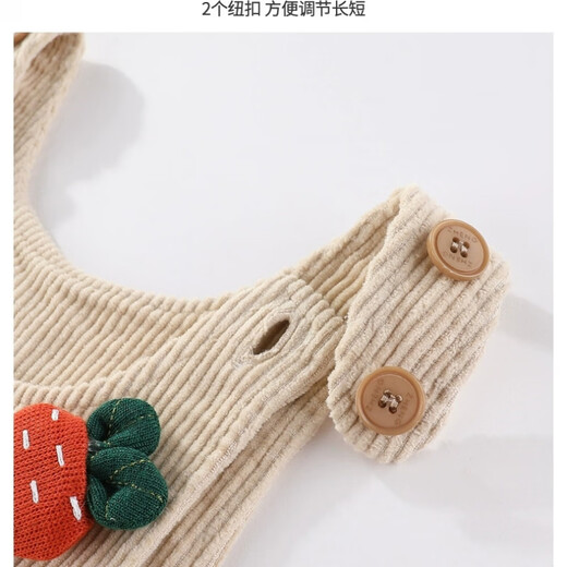 G.DUCKKIDS little yellow duck fashionable girls corduroy overalls children's autumn pants baby girl jumpsuit beige 80 cm openable