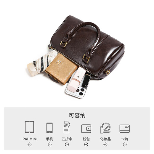 15MINS2025 new bag women's simple light luxury shoulder crossbody bag Boston bag high-end brand handheld women's bag