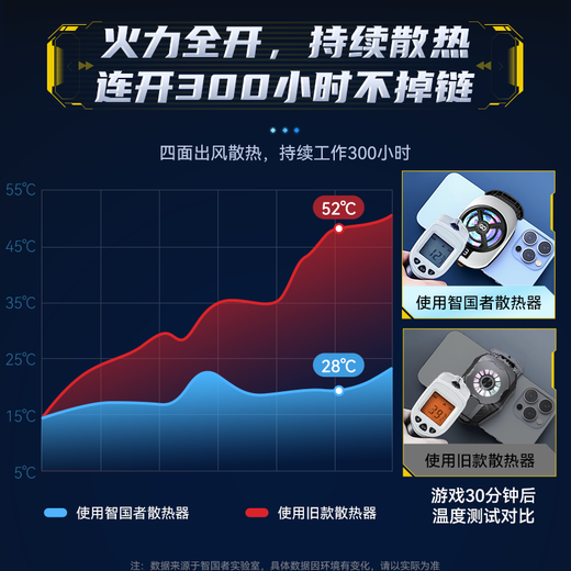 Wise Nation's three-speed adjustment can freeze mobile phone radiator, back-clip semiconductor refrigeration fan, dedicated cooling device for live broadcast games, suitable for Apple IQOO, OnePlus and Huawei