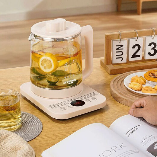 SUNPUNR Subo Health Kettle Tea Maker Stew All-in-One Tea Kettle Kettle All-Glass Hot Water Kettle Small One-person Constant Temperature Electric Kettle Automatic Power Off and Insulation All-in-One Pure White 2L Luxury Model