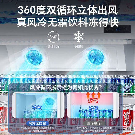 Royalstar Display Cabinet Refrigerated Large Capacity Beverage Cabinet Freezer Commercial Fresh Cabinet Supermarket Glass Door Refrigerator Vertical Beer Cabinet Single Door Dismount Direct Cooling Energy Saving Ordinary Model 288L 2025 New Upgrade丨360 Cycle Quick Cooling丨Energy Saving and Efficiency