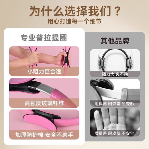 Sawang German men's resistance circle leg muscle training leg artifact special Pilates magic circle for middle-aged and elderly people, coral pink-basic model, resistance 18kg