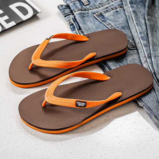 Flip Flip Flip For Men Guangdong Anti-Slip Wear Wear Wear Brand de alta gama Importada 2025 Estilos nuevos para ropa al aire libre y Cool Beach Brown Dark Brown 39