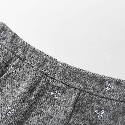 Xiangying Xiaoxiangfeng gray woolen jacket women's suit 2025 winter new miu style short skirt two-piece set light gray M