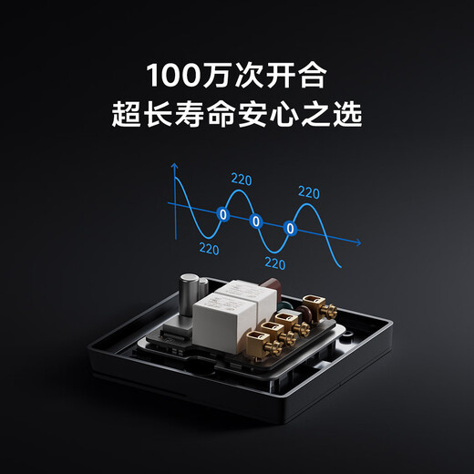 小米智能开关（双开）接入米家 单火零火兼容 超长寿命 开关面板