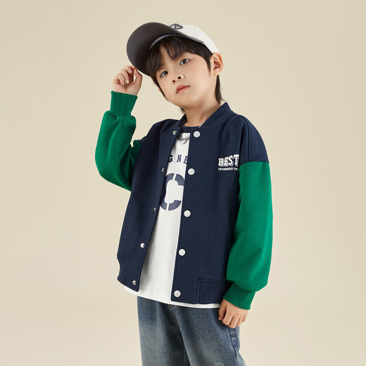 Duojia Durable and Stylish Boys' Baseball Uniforms 2025 Spring and Autumn Fashionable and Handsome Jackets Children's Casual Jackets