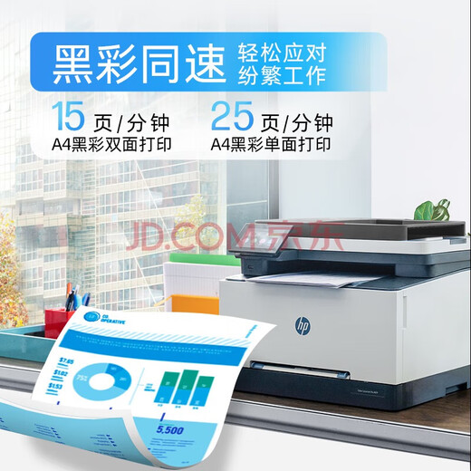 Imprimante HP A4 couleur laser machine multifonction 3388sdw/fdw impression copie numérisation connexion directe sans fil réseau de bureau commercial à domicile garantie nationale 3388fdn (impression copie numérisation fax + filaire) sans fil