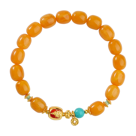 Potala Palace Beeswax Green Pine Bracelet 925 Silver Agarwood Lapis Lazuli Bracelet Birthday Gift for Boyfriend for Men and Women of the Year of the Zodiac