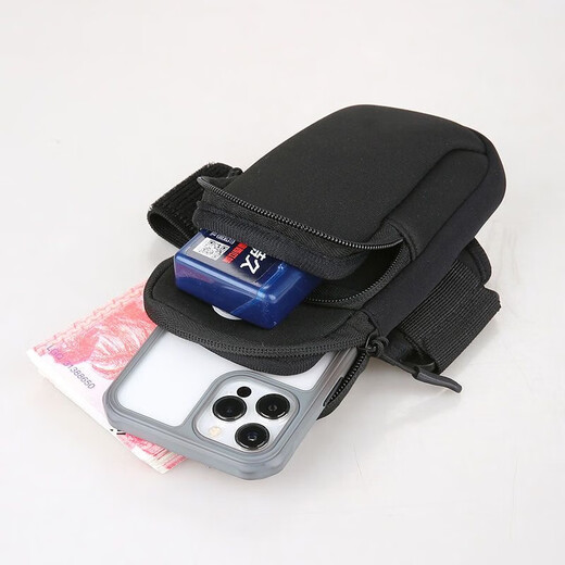 Lightweight and portable mobile phone arm bag outdoor unisex running arm strap arm bag fitness wrist bag mobile phone black arm bag