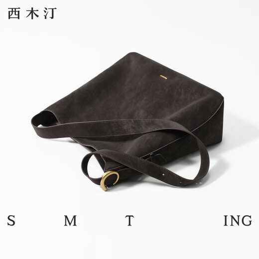 Ximuting Jingye Bucket Bag New Women's Commuting Design Single Shoulder Crossbody Light Luxurious Armpit Bag Dark Coffee Large Size