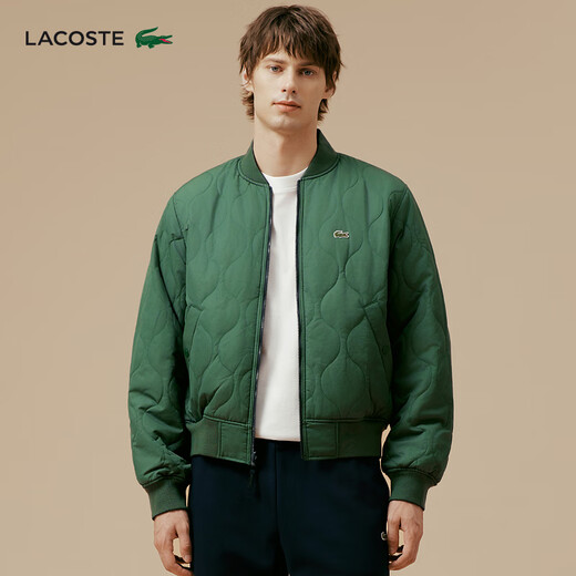LACOSTE French crocodile men's fashionable lightweight outdoor double-sided short cotton jacket | BH5953 MI7/Navy Blue/Green M 175 50