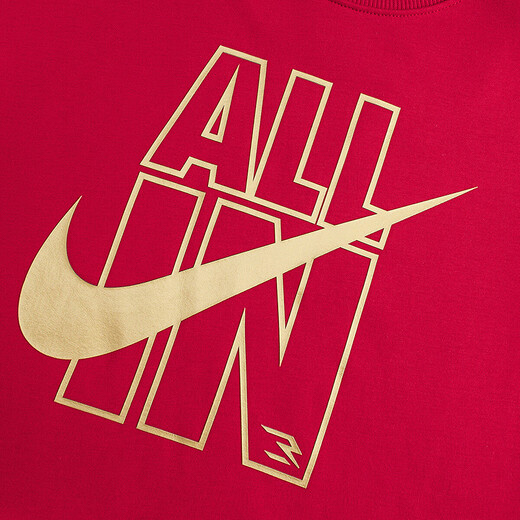 NIKE3BRAND Nike boys and girls red New Year's greetings 2-piece set winter children's velvet warm suit