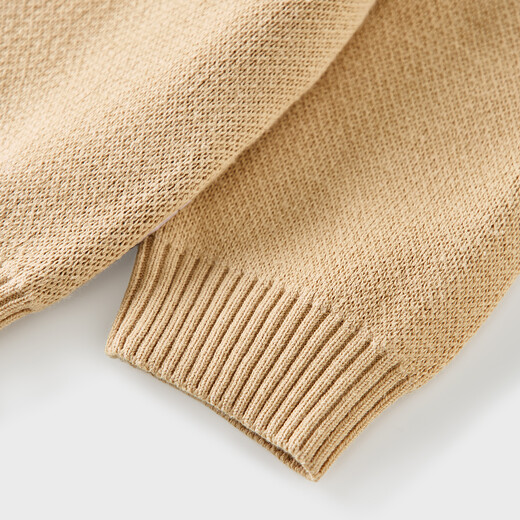 Tongtai (TONGTAI) baby sweater spring and autumn pure cotton baby clothes children's casual outing knitted tops boys and girls autumn clothes khaki 100