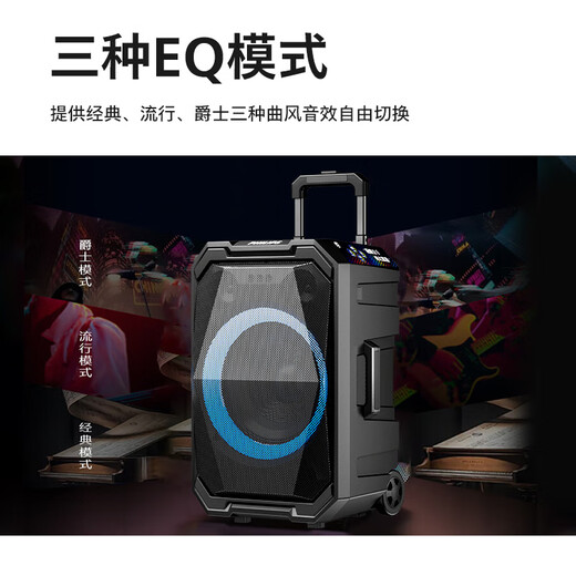 Philips (PHILIPS) SD617T 10-inch square dance audio outdoor stage high-power mobile portable trolley speaker wireless Bluetooth high-volume karaoke amplification with dual microphones