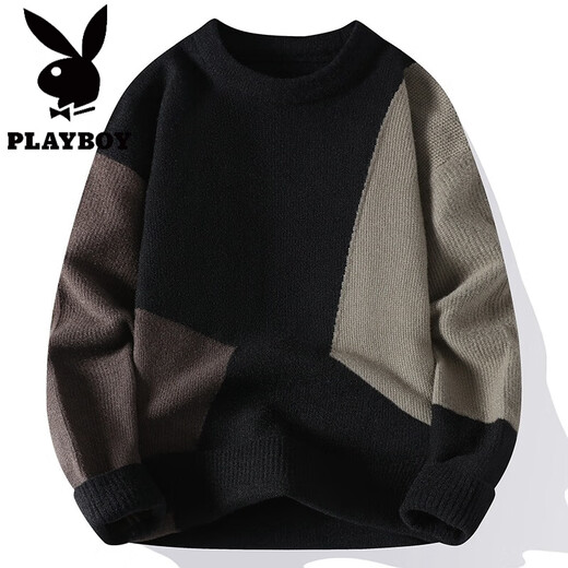 
Playboy (PLAYBOY) autumn and winter new style teenager student shirt collar sweater trendy warm loose casual vacation two-piece pullover sweater men M9928 black and blue upgrade anti-pilling M 90-110Jin [Jin equals 0.5 kg]