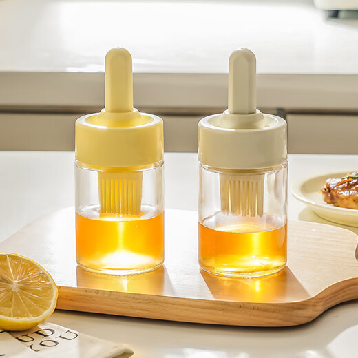 Chopsticks Yiliable silicone oil brush with bottle integrated glass brush barbecue tool brush oil kitchen oil brush bottle household oil brush beige