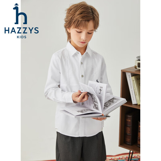 HAZZYS children's clothing boys' shirt autumn new college cotton comfortable long-sleeved top Oxford color 105