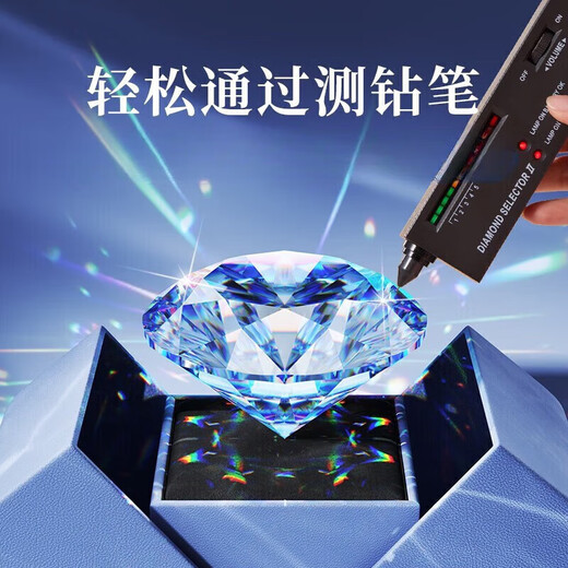 Ji Sifan light luxury platinum snowflake necklace women's four-leaf clover pendant Chinese Valentine's Day birthday gift for girlfriend and wife 18k moissanite snowflake necklace (dream blue)